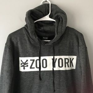 Mens Zoo York Hoodie Grey Pull Over Hooded Sweatshirt Tracksuit Top